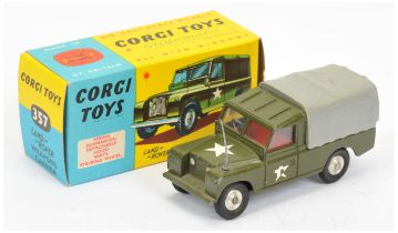 Corgi 357 Land Rover "weapons Carrier" - green, grey plastic canopy