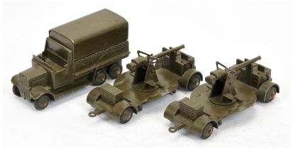 Dinky military group of  to include (1) 151B 6-Wheeled covered wagon