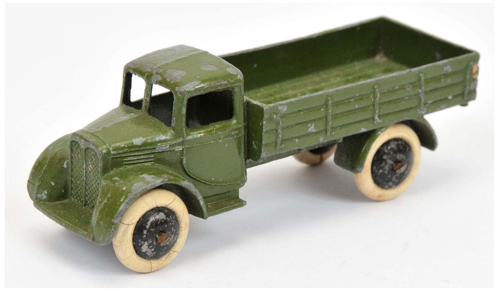 Dinky Pre-War 22C Motor truck - Finished in Military green, black smooth hubs