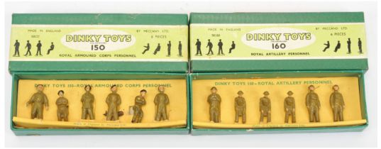 Dinky 150 "Royal Armoured Corps" Personnel figure set and 160 "Royal Artillery"