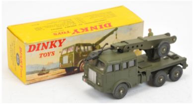 French Dinky 826 Berliet wrecker - drab green including cave hubs,