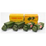 Dinky Military group of 4 to include (1) 621 Austin covered wagon 