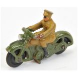 Dinky  37C "Royal Signals" Dispatch rider - green, black smooth wheels