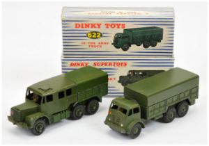 Dinky Military a pair (1) 622 Foden Covered wagon - green including rigid hubs