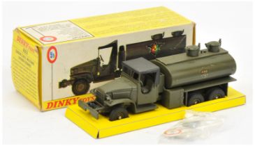 French Dinky823 GMC Military tanker - drab green including concave hubs