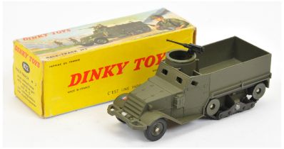 French Dinky 822 M3 half-Track - drab green, with detachable gun