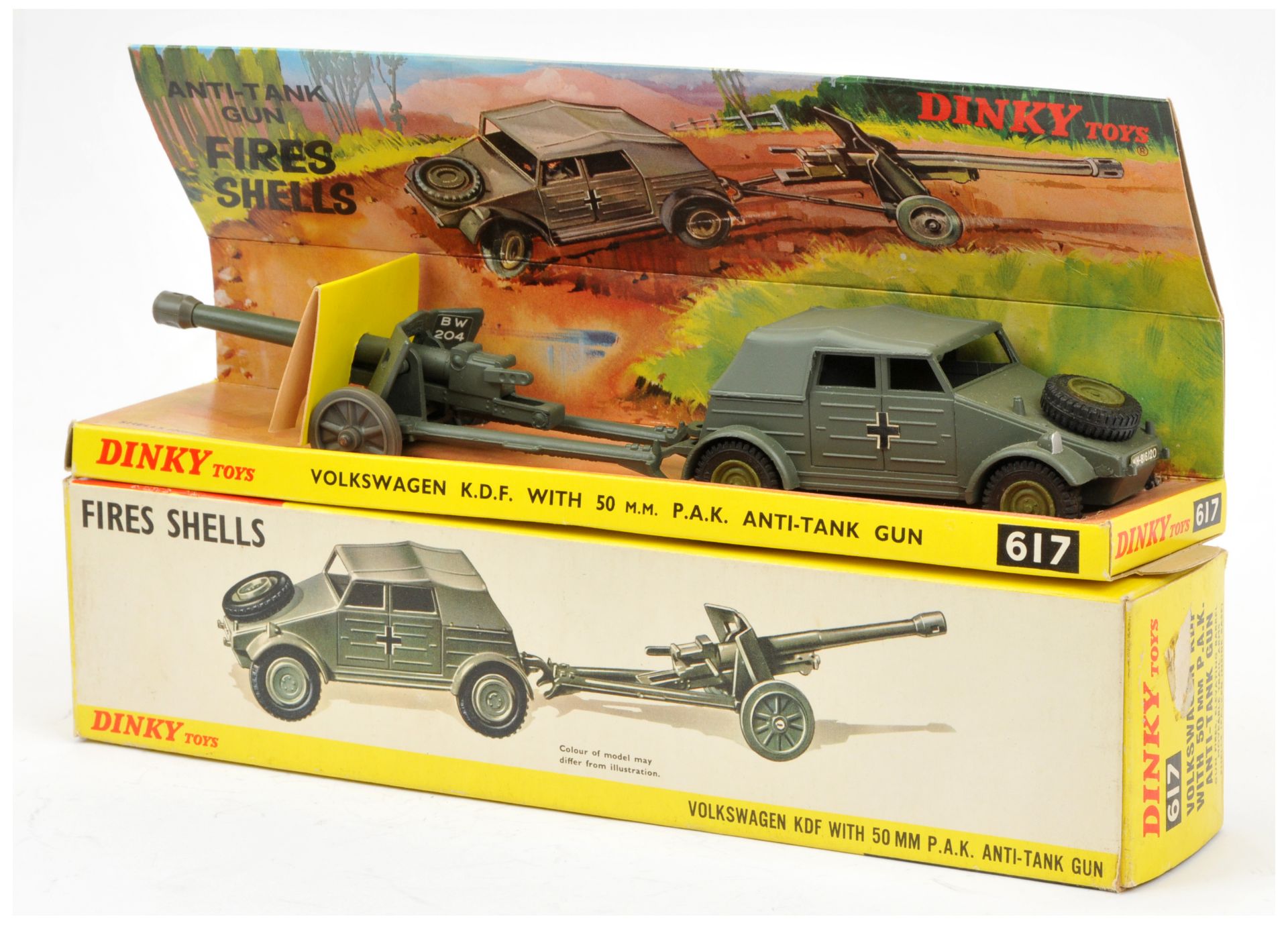 Dinky 617 Military set to include - Volkswagen KDF - Drab greyish-green