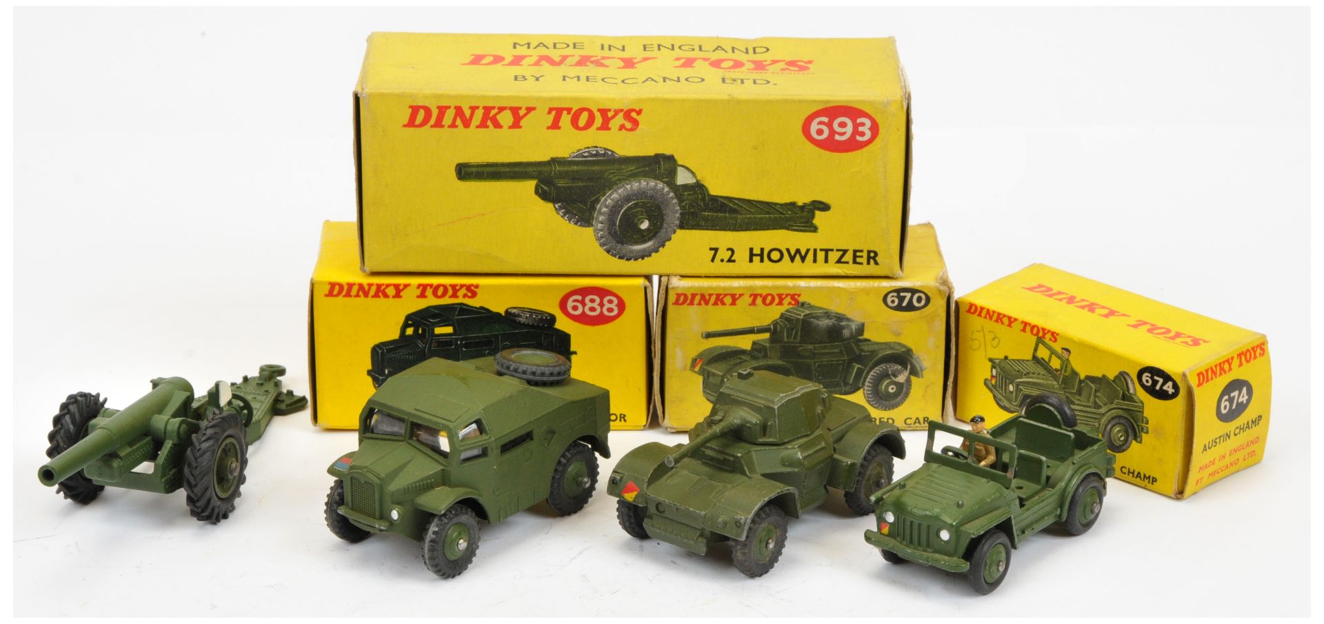 Dinky military group of 4 - to include (1) 670 Armoured Car