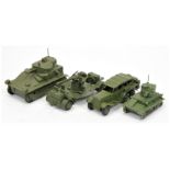 Dinky military group of 4 to include (1) 151A medium tank, (2) 152A light tank, 