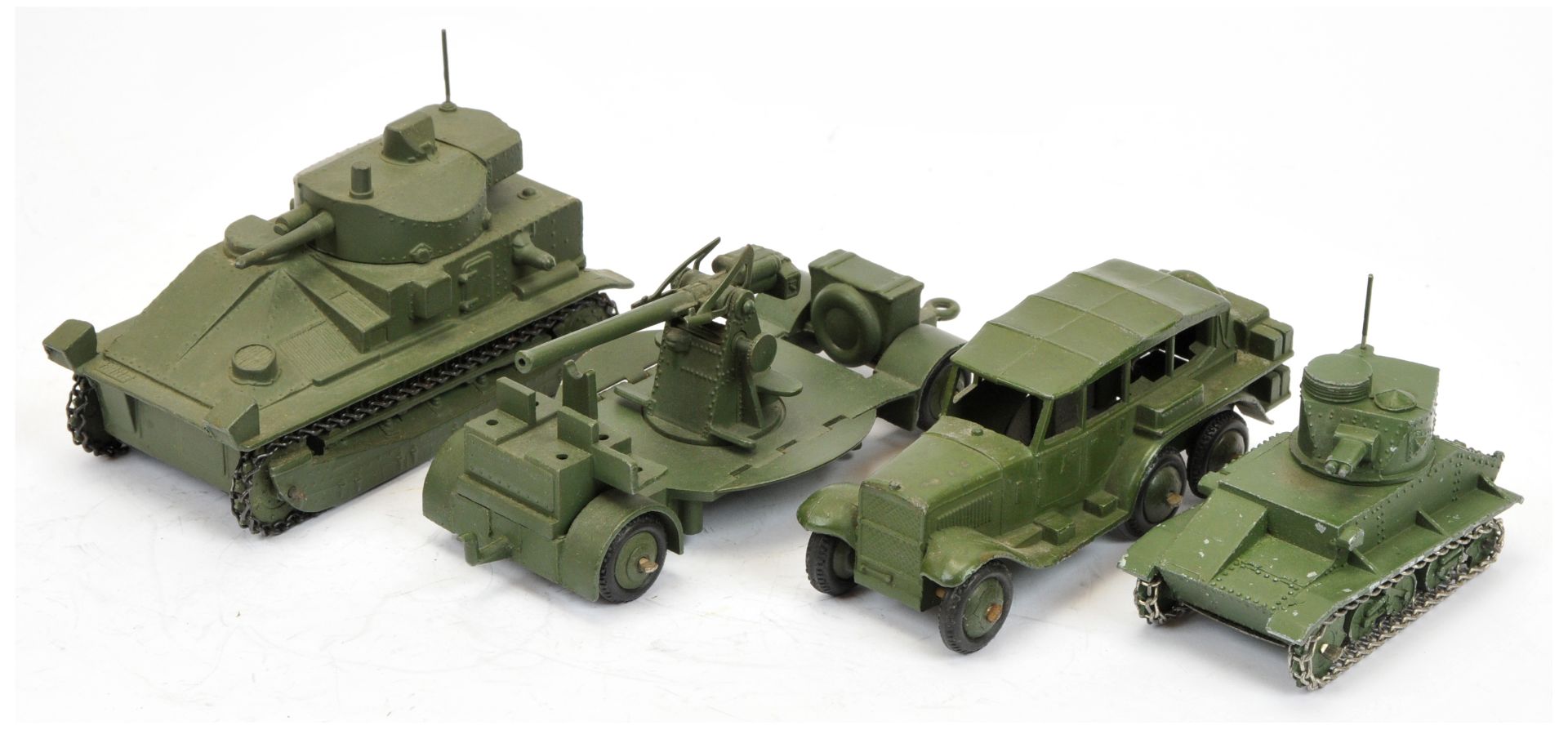 Dinky military group of 4 to include (1) 151A medium tank, (2) 152A light tank, 