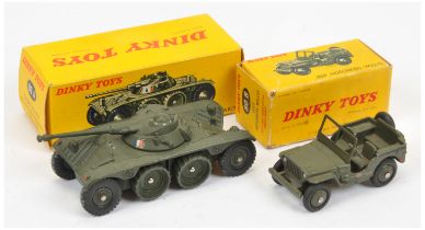 French Dinky a pair (1) 80A EBR Panhard - drab green finish