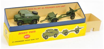 Dinky 697 Military Field Gun Set to include - Artillery Tractor, with figure driver