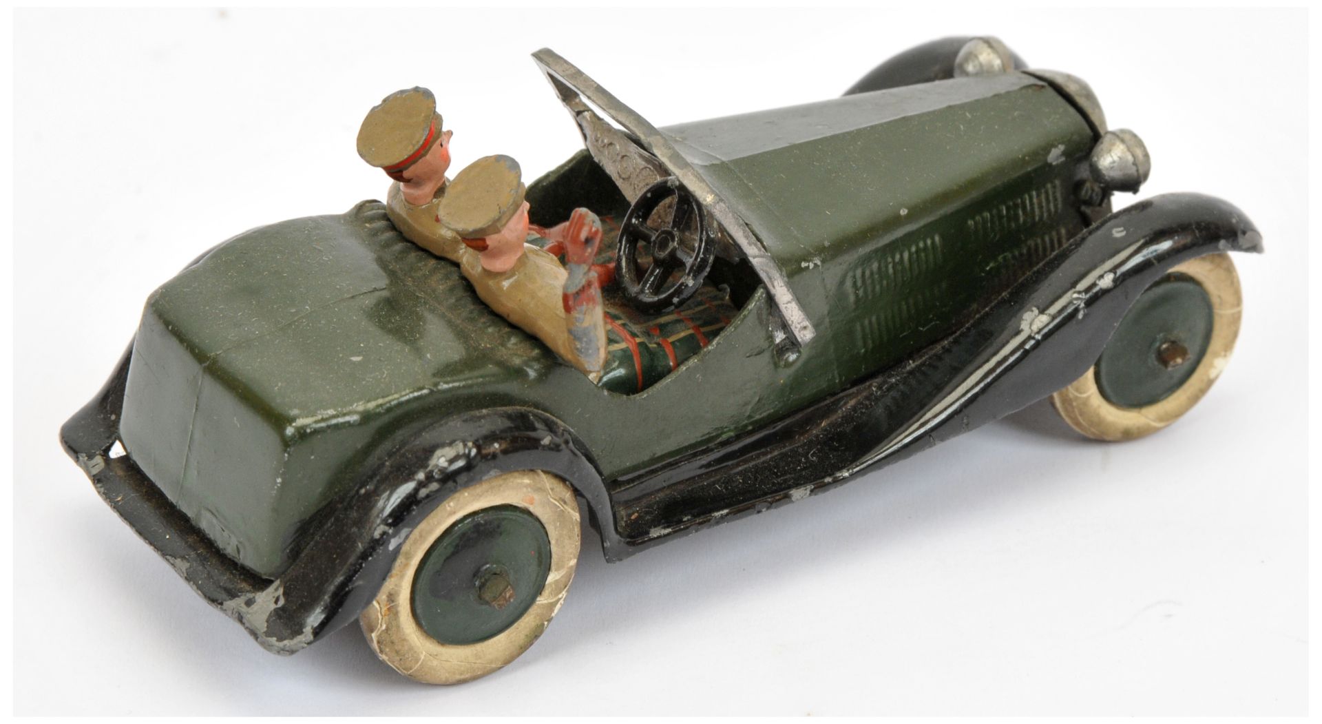 Britains 1448 Army "Staff" car -dark green including hubs with white tyres - Image 2 of 2