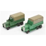 Dinky 25S 6-Wheeled cover wagon a pair (1) light green body, grey metal tilt