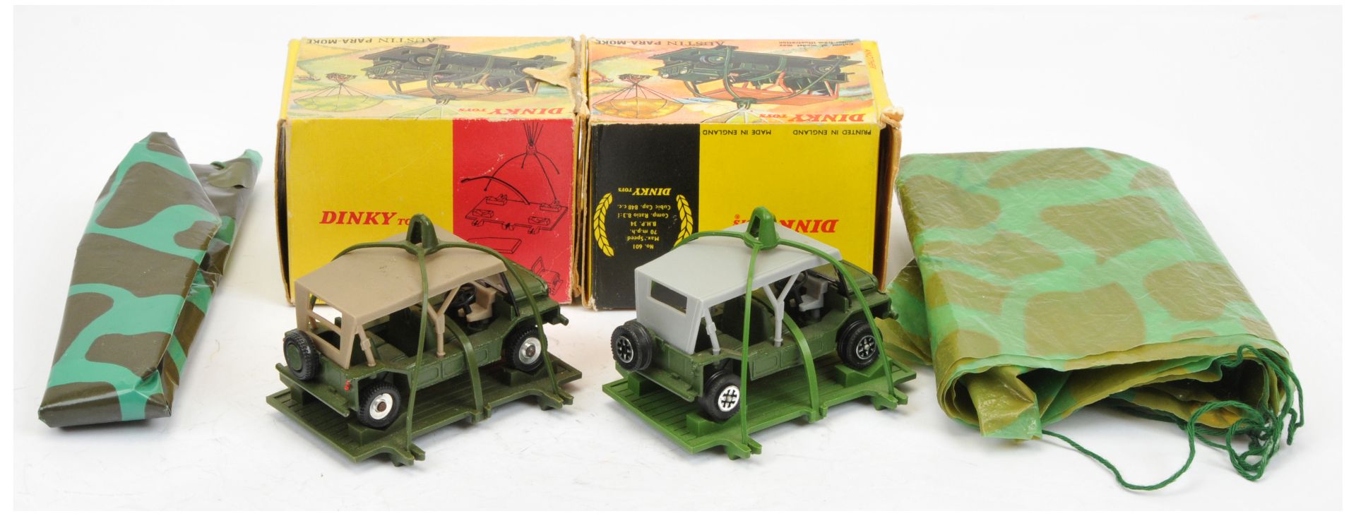 Dinky 601 Austin Para-Moke a pair to include (1) military green with grey plastic canopy - Image 2 of 2