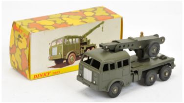 French Dinky 806 Berliet wrecker - drab green including concave hubs,