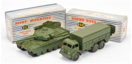 Dinky Military a pair (1) 622 Foden Covered wagon - green including rigid hubs