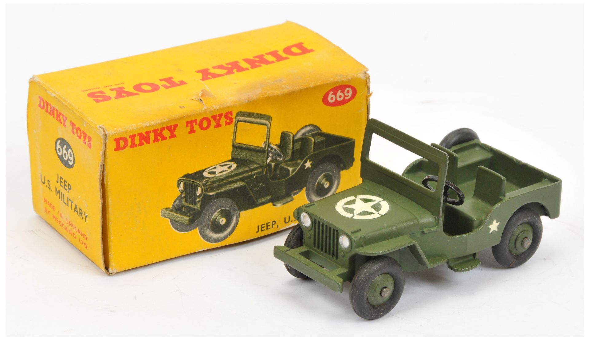 Dinky 669 Jeep "US Military" - green including rigid hubs