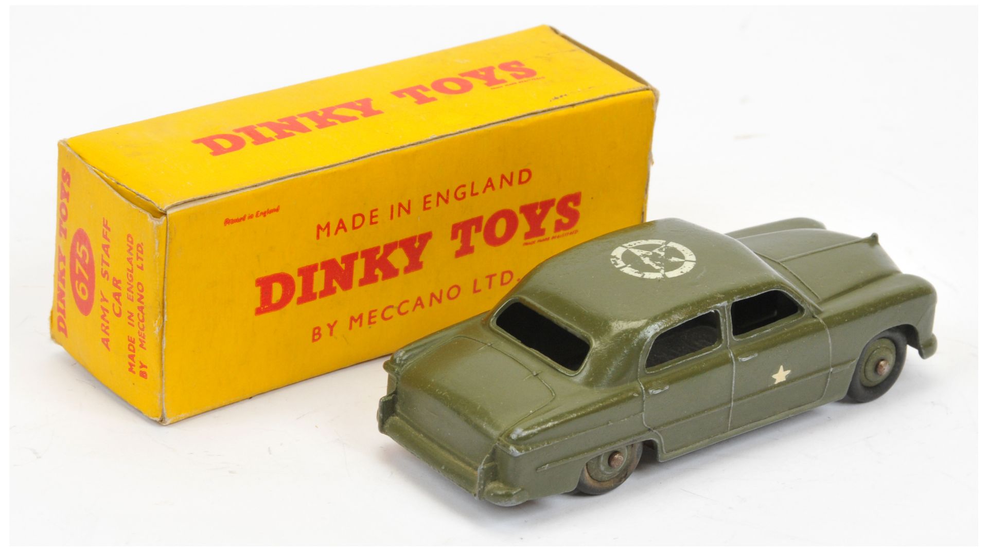 Dinky 675 (170m) Export issue Ford "Army Staff" Car - gloss olive green  - Bild 2 aus 2