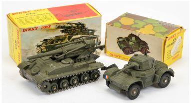 French Dinky a pair (1) 676 Daimler armoured car - drab green