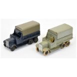 Dinky 25S 6-Wheeled cover wagon a pair (1) Light grey including metal tilt, black