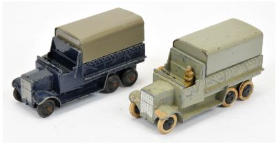 Dinky 25S 6-Wheeled cover wagon a pair (1) Light grey including metal tilt, black