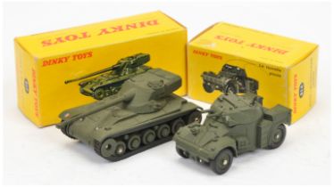 French Dinky a pair (1) 814 Panhard Armoured car - drab green