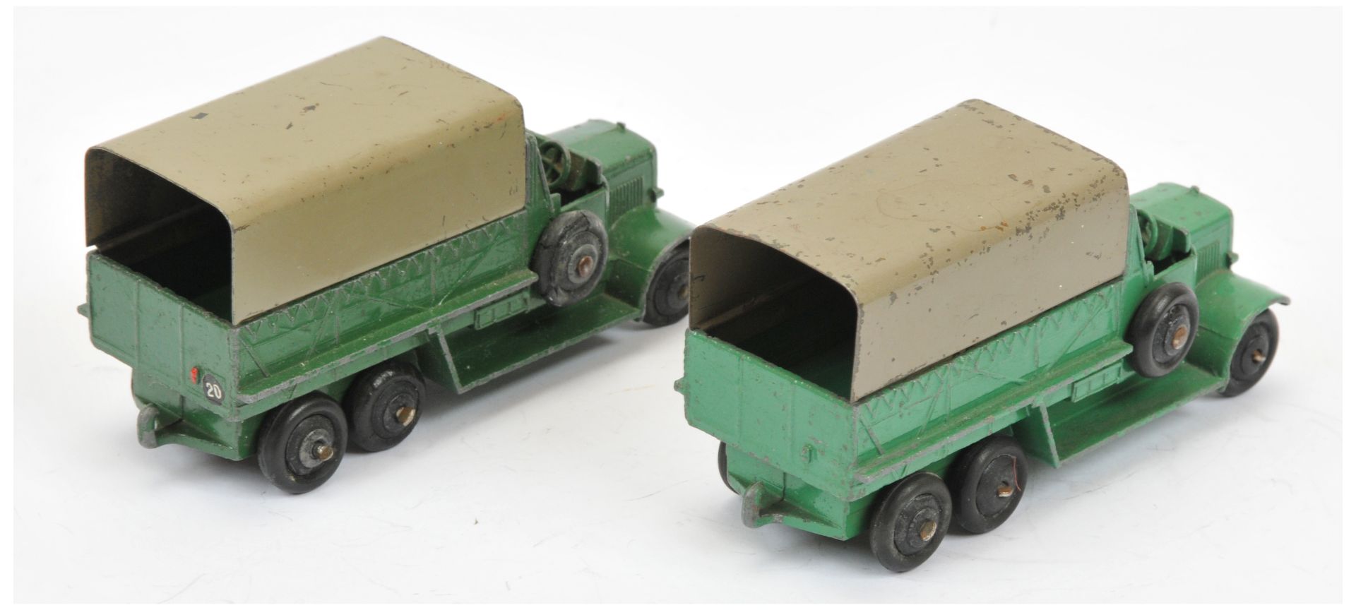 Dinky 25S 6-Wheeled cover wagon a pair (1) light green body, grey metal tilt - Image 2 of 2
