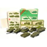 Russain made a pair of military smaller scale gift sets -(1) contains 4 x pieces to include tank
