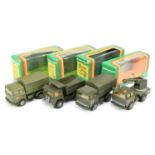 Gama Military group of 4 trucks to include - (1) 9298 Faun crane, (2) 92967 covered wagon