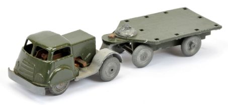 Solido early military clockwork unit and trailer - green, bare, silver