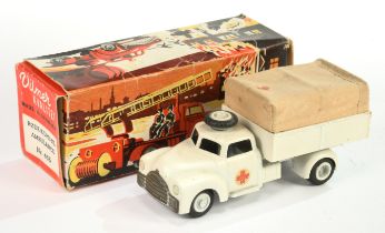 Vilmer 465 (1/50th) military  -Dodge "Ambulance" -white with light beige cloth canopy with red cr...