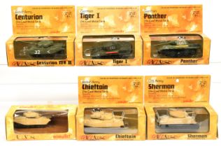 Playart Military group of 6 tanks to include - Centurion, Panther, Sherman, plus others