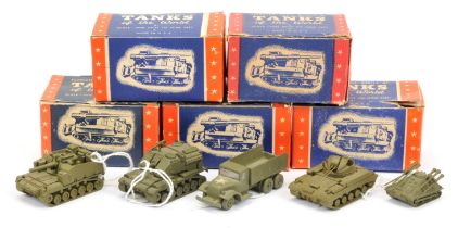 Authenticast diecast Military vehicles. group of 5 - (1) Self - propelled gun  (2) , 10mm Self