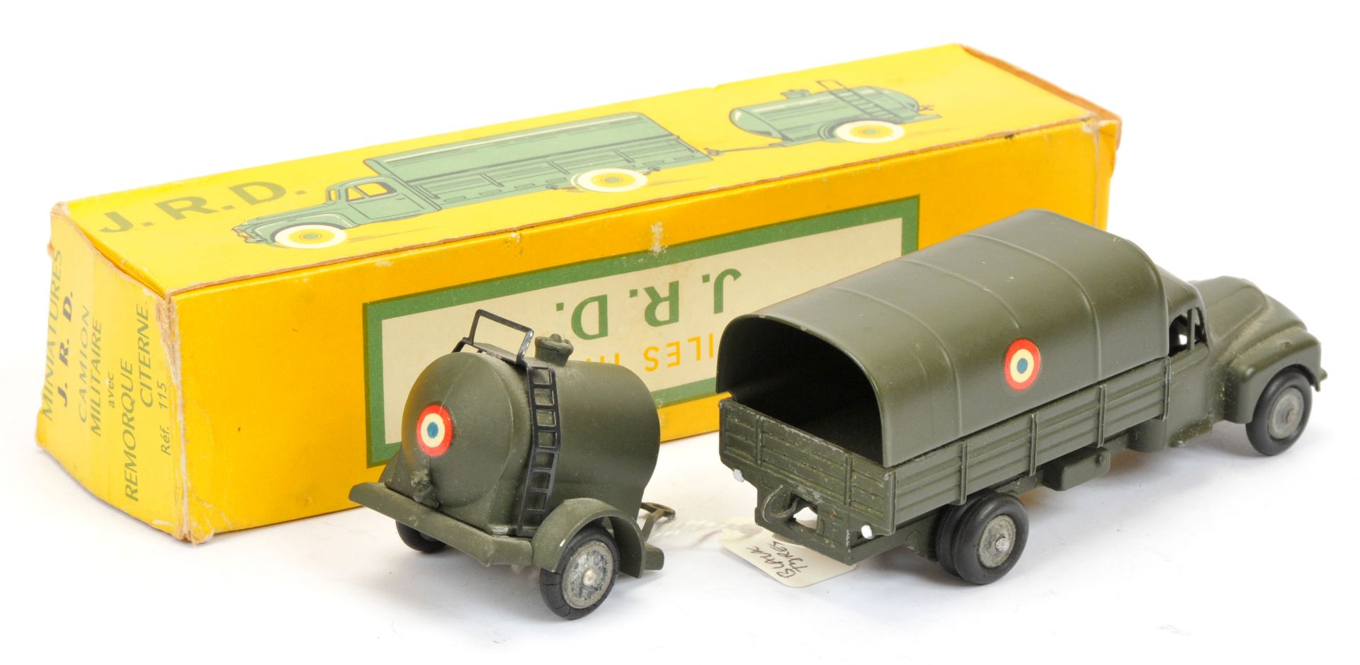 JRD 115 Military Covered lorry and trailer - green with cast hubs and black tyres, - Image 2 of 2
