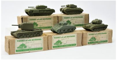 Denzil Skinner & Co Ltd "Tanks of all Nations" series - Group of 5 X Tanks larger scale