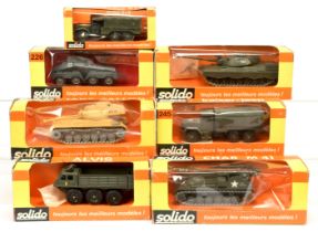 Solido military group of 7 to include -202 Patton Tank, 243 leopard Tank