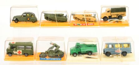 Guisval (Spain) military group of smaller 8 scale issues to include - "Ambulance", Motorcycle,