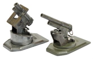 Solido early military issue canons - (1) dark green and (2) black