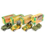 Gama Military Jeeps group of 4 - (1)  green including hubs , (2) with searchlight  camouflage and...