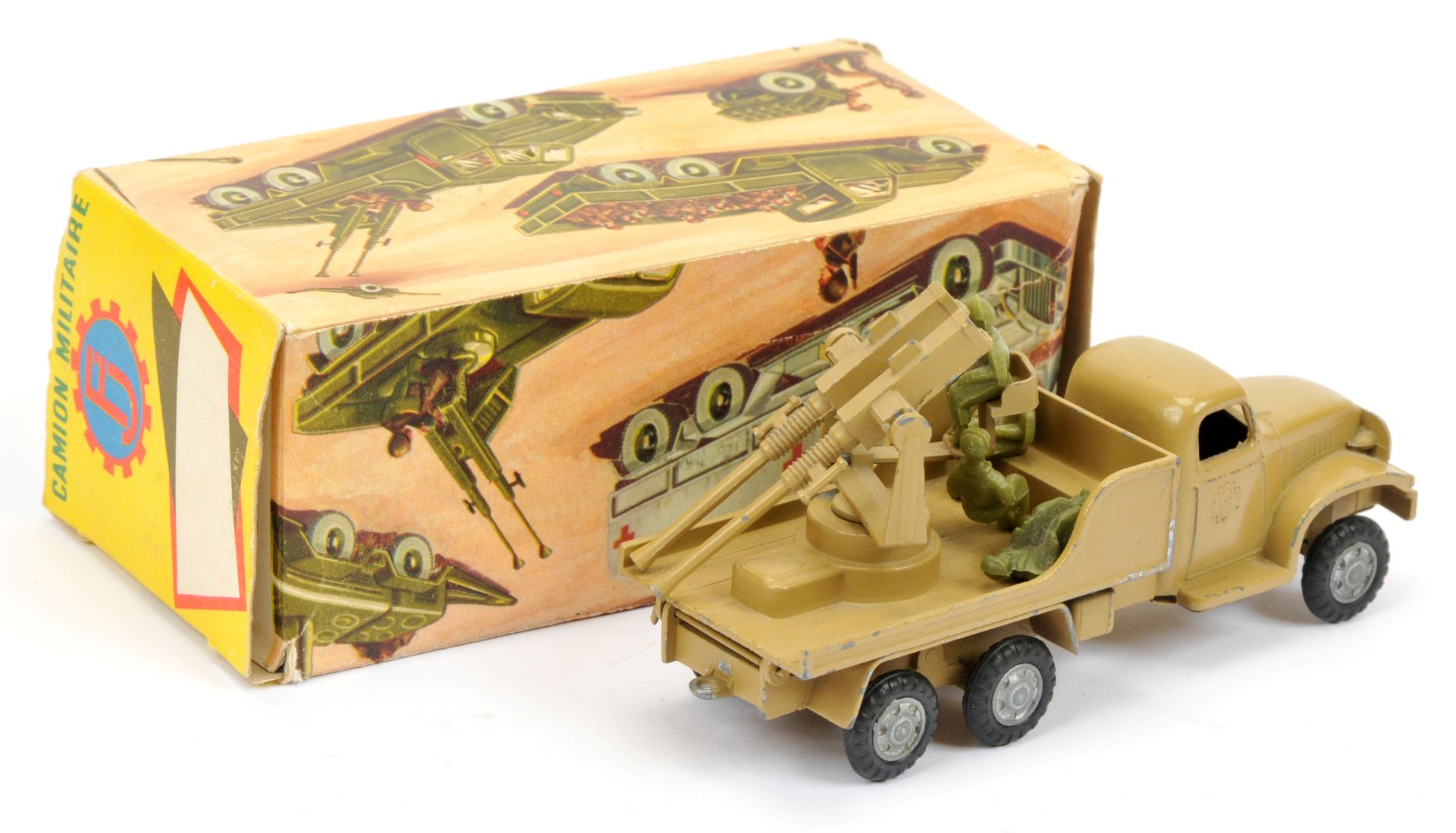 FJ military  GMC truck with Anti-Aircraft guns, with figures - sand desert finish  - Image 2 of 2