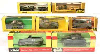 Solido military group of 7 to include - 233 Renault TR35 Tank,, 241 Half-track Hanomag