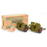 MSR Toys (England) - 25 pounder howitzer gun- Military green with red metal hubs and black
