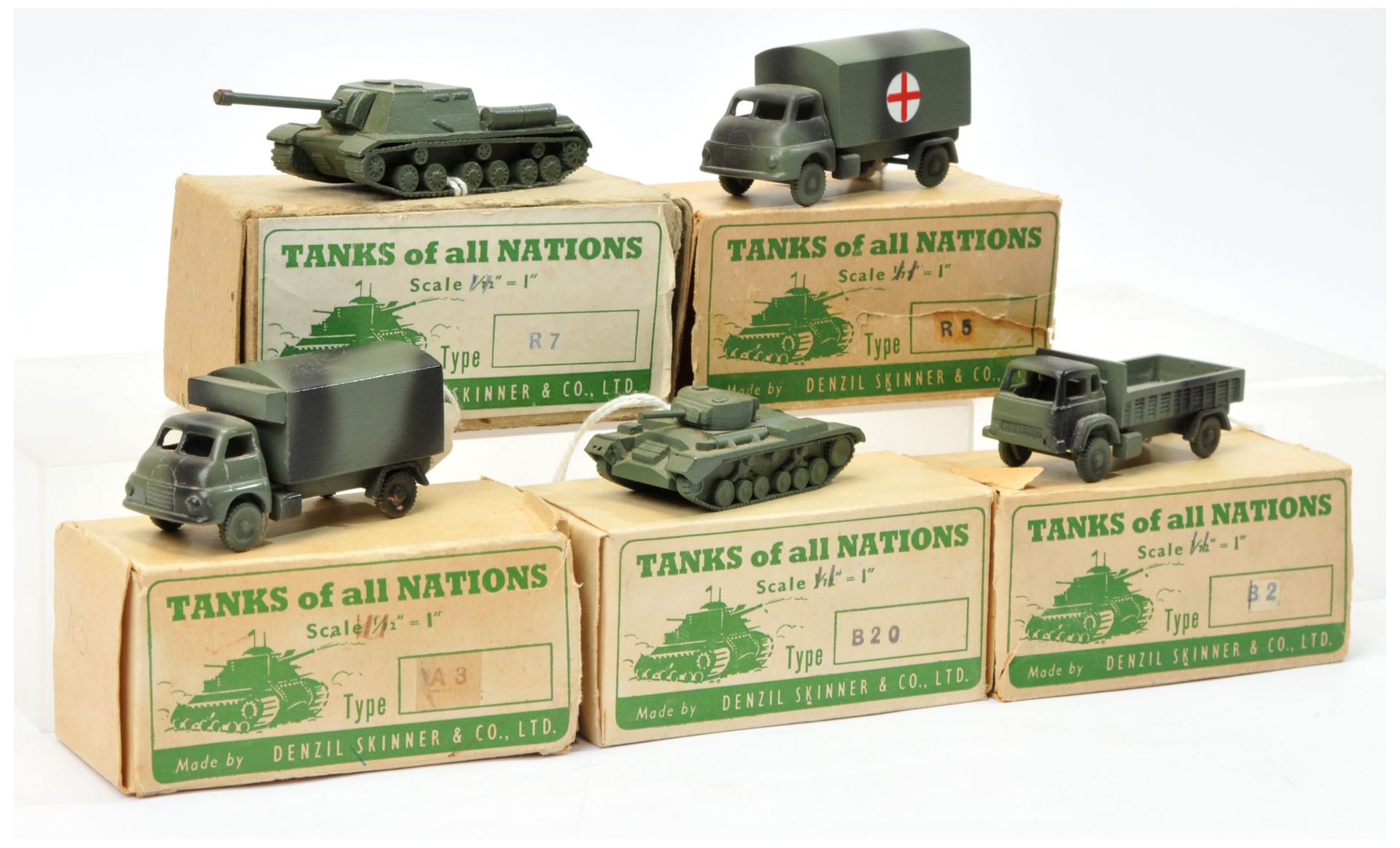 Denzil Skinner & Co Ltd "Tanks of all Nations" series - Group of 6 x military to include -Bedford...