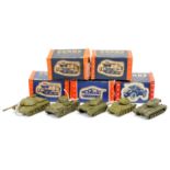 Authenticast diecast Military vehicles. group of 5 - (1) Stalin tank, (2) Landing tank