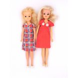 Pedigree Sindy pair of vintage 1970s dolls