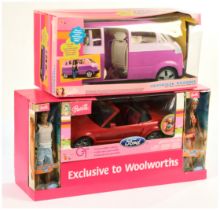 Mattel Barbie car sets x two