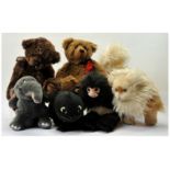 Collection of teddy bears and plush animals