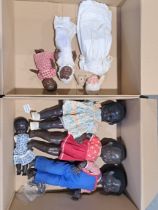 Collection of bisque, composition and hard plastic vintage baby and toddler dolls