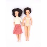 Pedigree mini Sindy pair of vintage brunette dolls, 1966